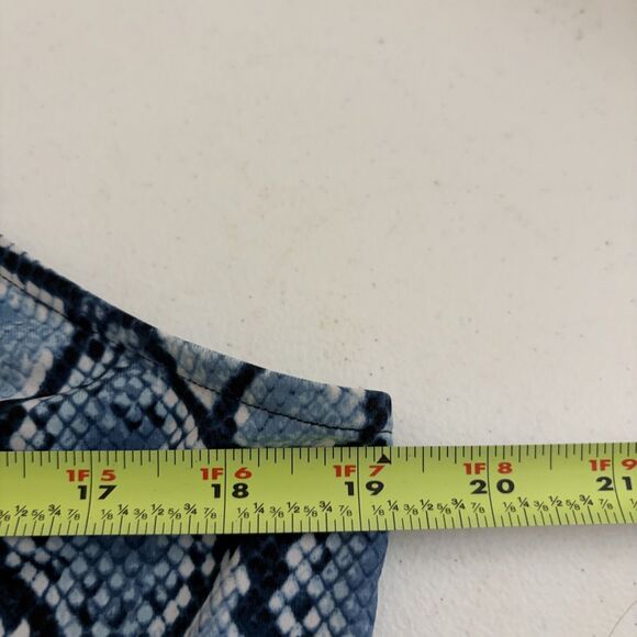 Michael Kors Blouse Women's Small Blue Snake Print Chain Tank Top Career - Picture 8 of 8